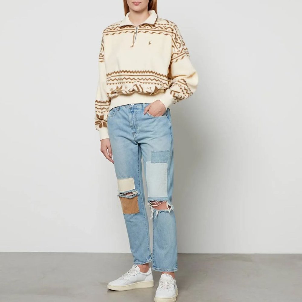 Polo by Ralph Lauren Cream and Brown Sweater